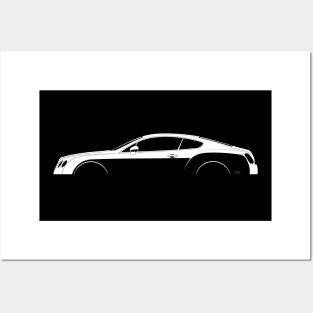 Bentley Continental GT (2003) Silhouette Posters and Art